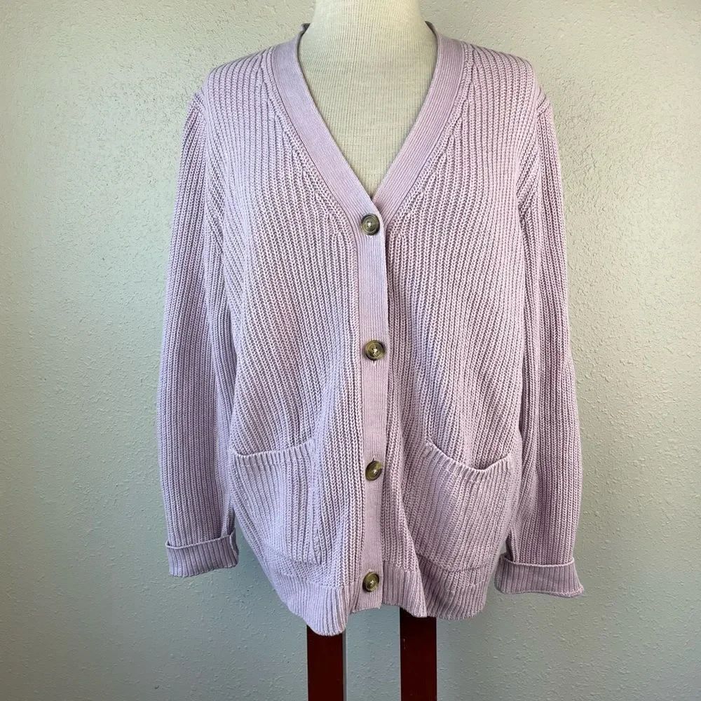 Croft & Barrow Pastel Purple Cardigan Sweater L